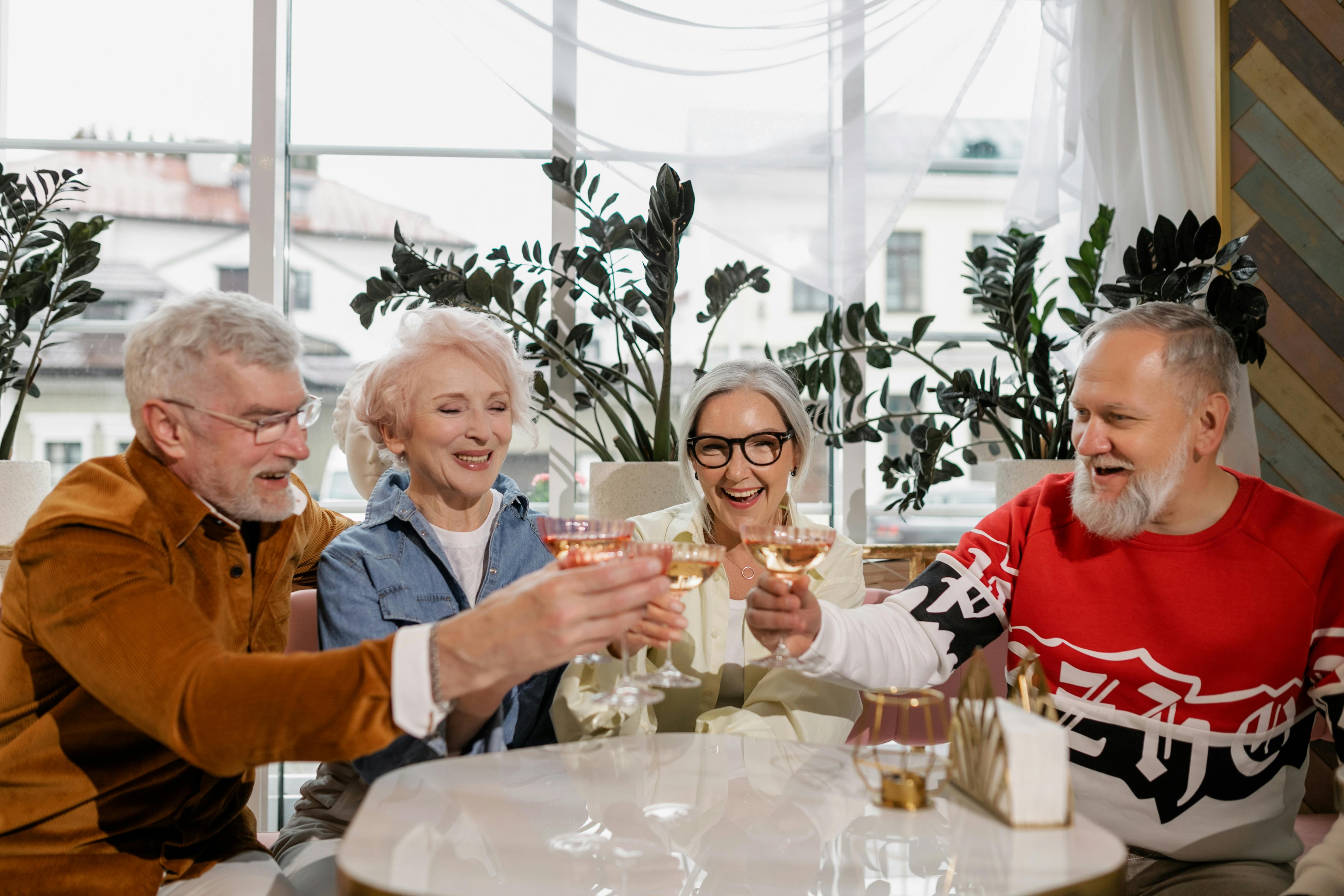 Group of older adults laughing together
