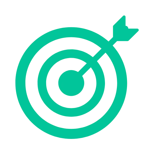 Target icon symbolizing follow-up systems for lead targeting and conversion.