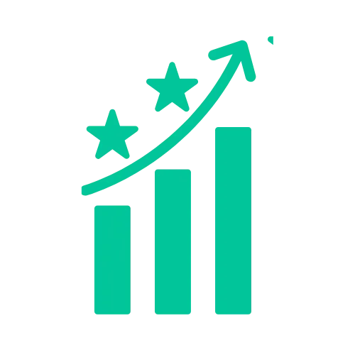 Bar chart icon representing reputation management and online presence improvement.