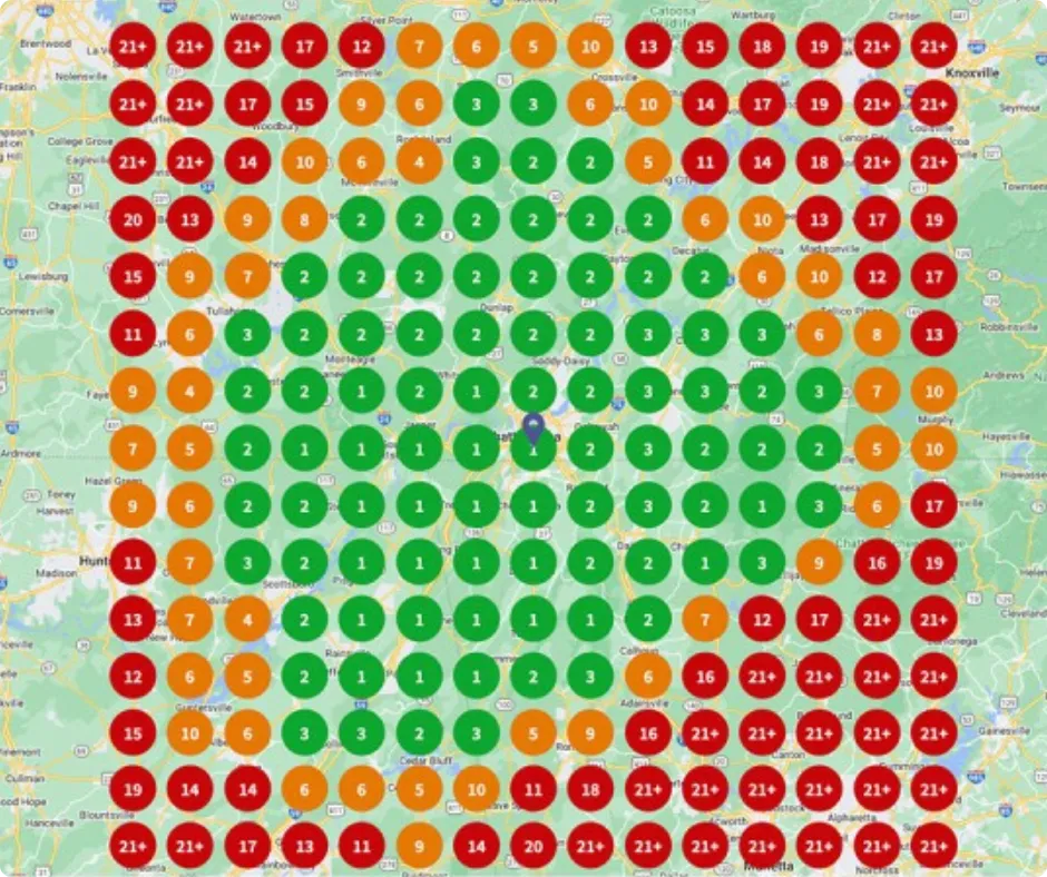 SEO analysis graphic, symbolizing website traffic and search engine optimization tools.