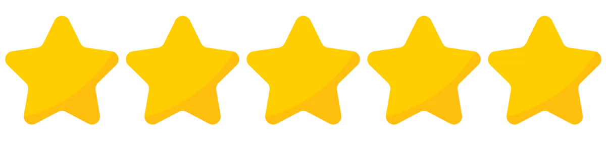 Five-star rating image representing customer satisfaction.