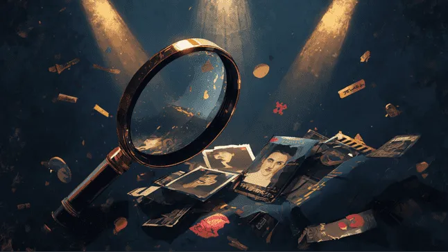 £20 notes and a magnifying glass