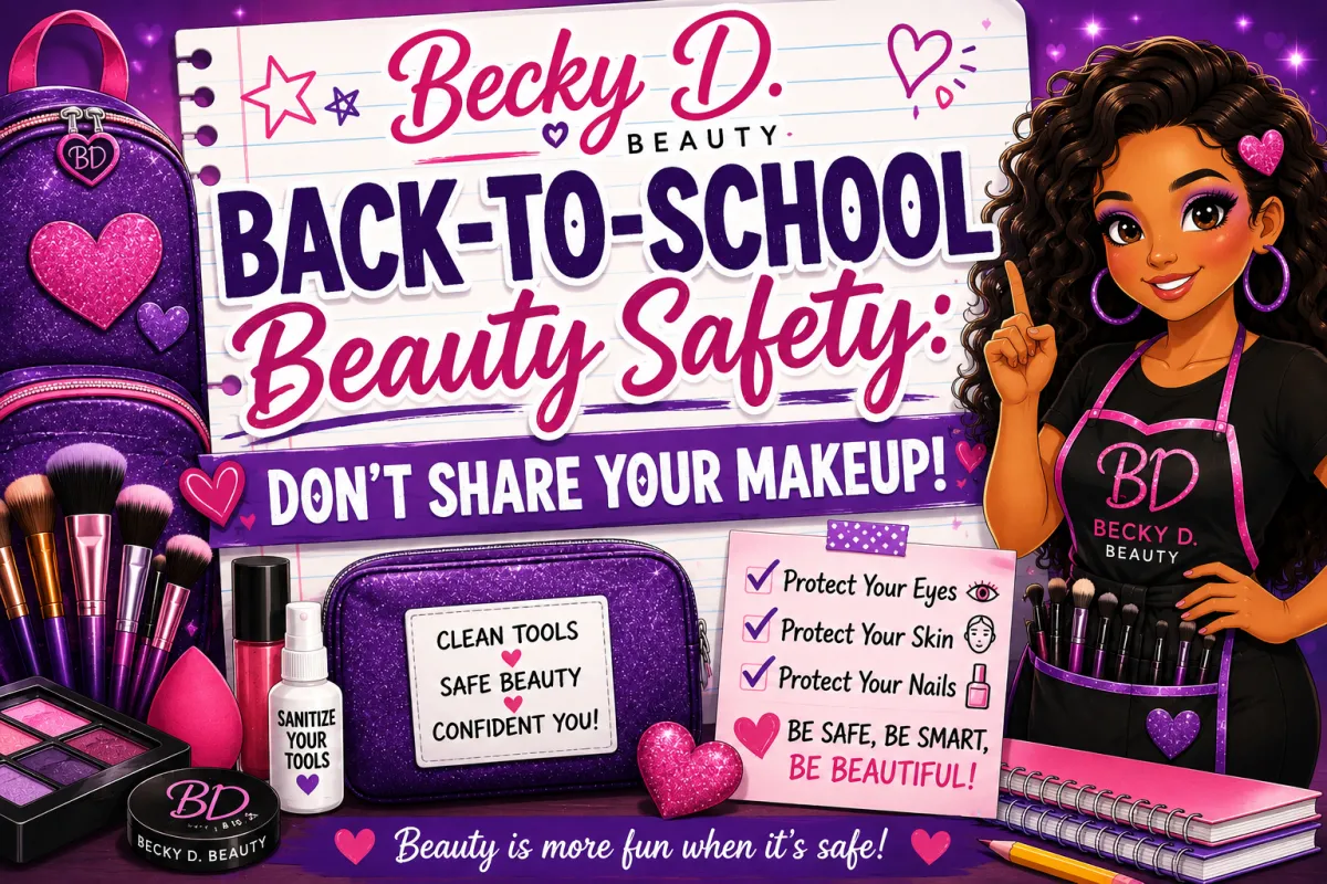 Becky D. Beauty Back-to-School Beauty Safety guide about makeup hygiene and keeping beauty products and tools clean and sanitary.