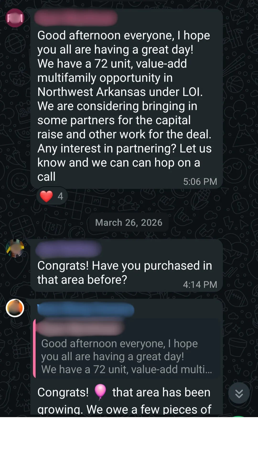 WhatsApp member chat screenshot