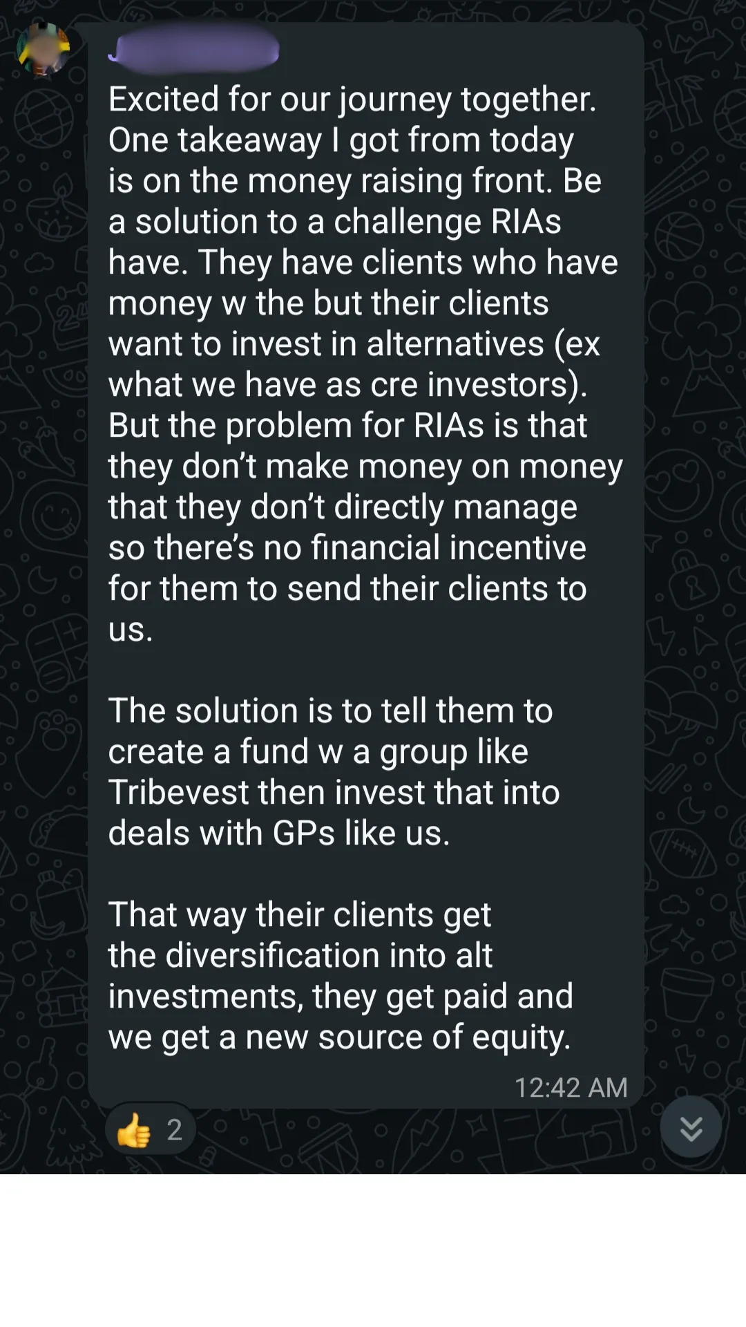 WhatsApp member chat screenshot