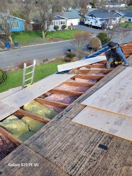 Roof replacement underway