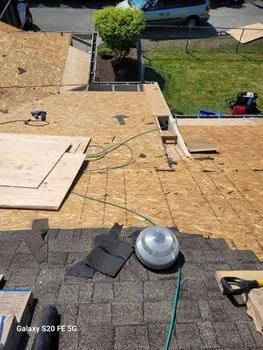 Roof replacement underway
