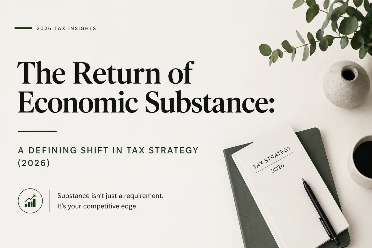 The Return of Economic Substance: A Defining Shift in Tax Strategy (2026)