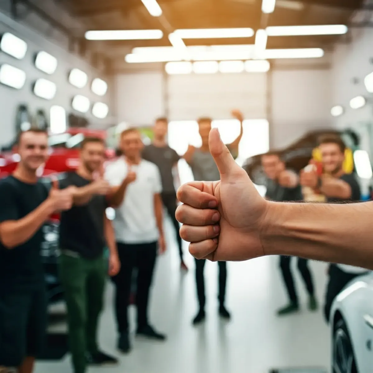 Weißen Fahrzeug mit Keramikversiegleung und bunten Farben auf der Oberfläche