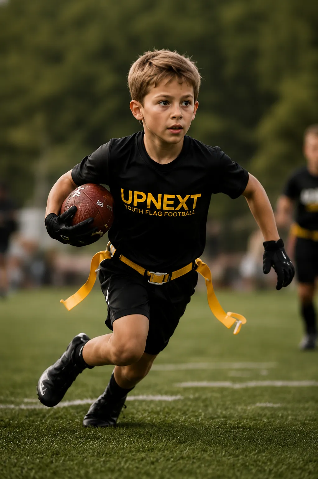 8 and under football player