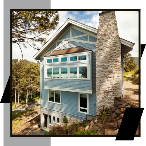 Siding installation on a home in San Juan Island, WA 