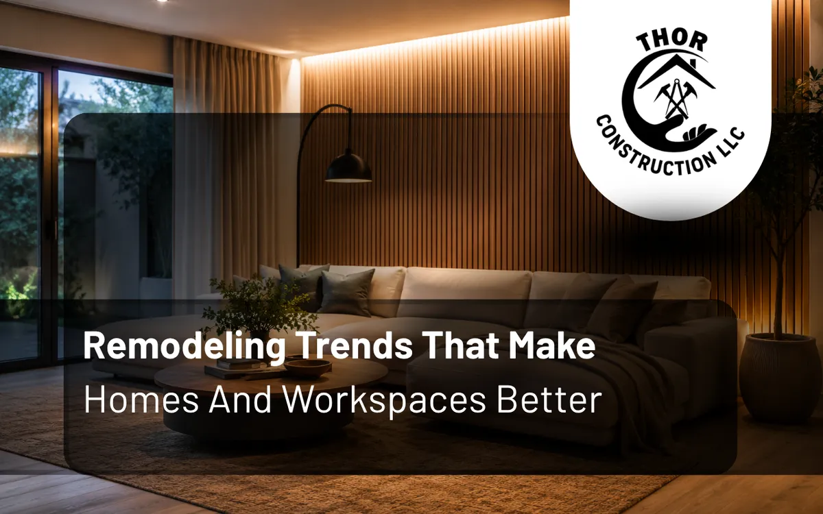 remodeling trends for a modern living space with warm finishes