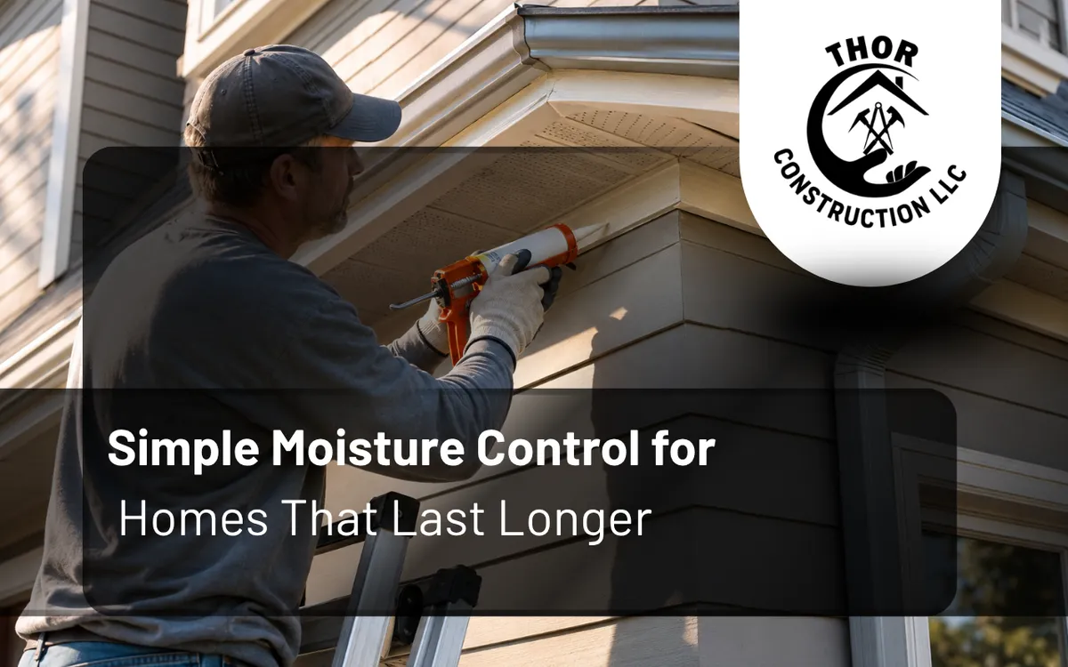 Moisture control for homes with exterior siding and roof maintenance