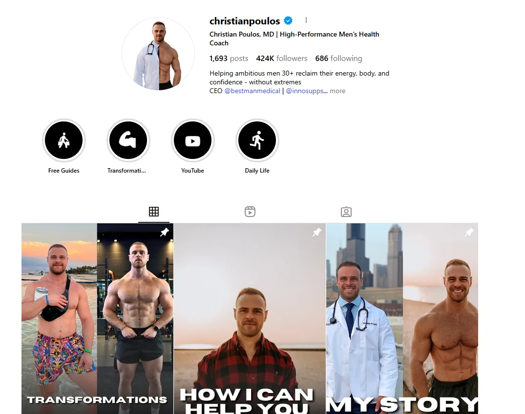 Christian Poulos Instagram profile