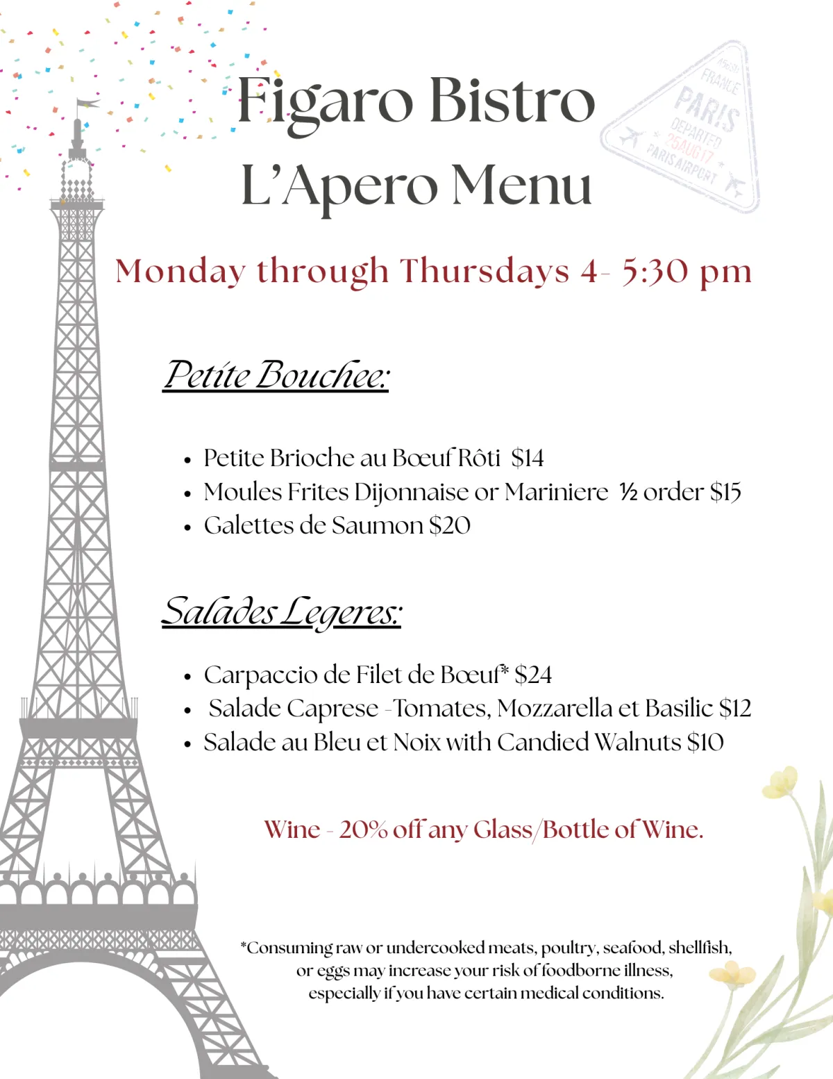 Authentic French entrée at Figaro Bistro Sarasota