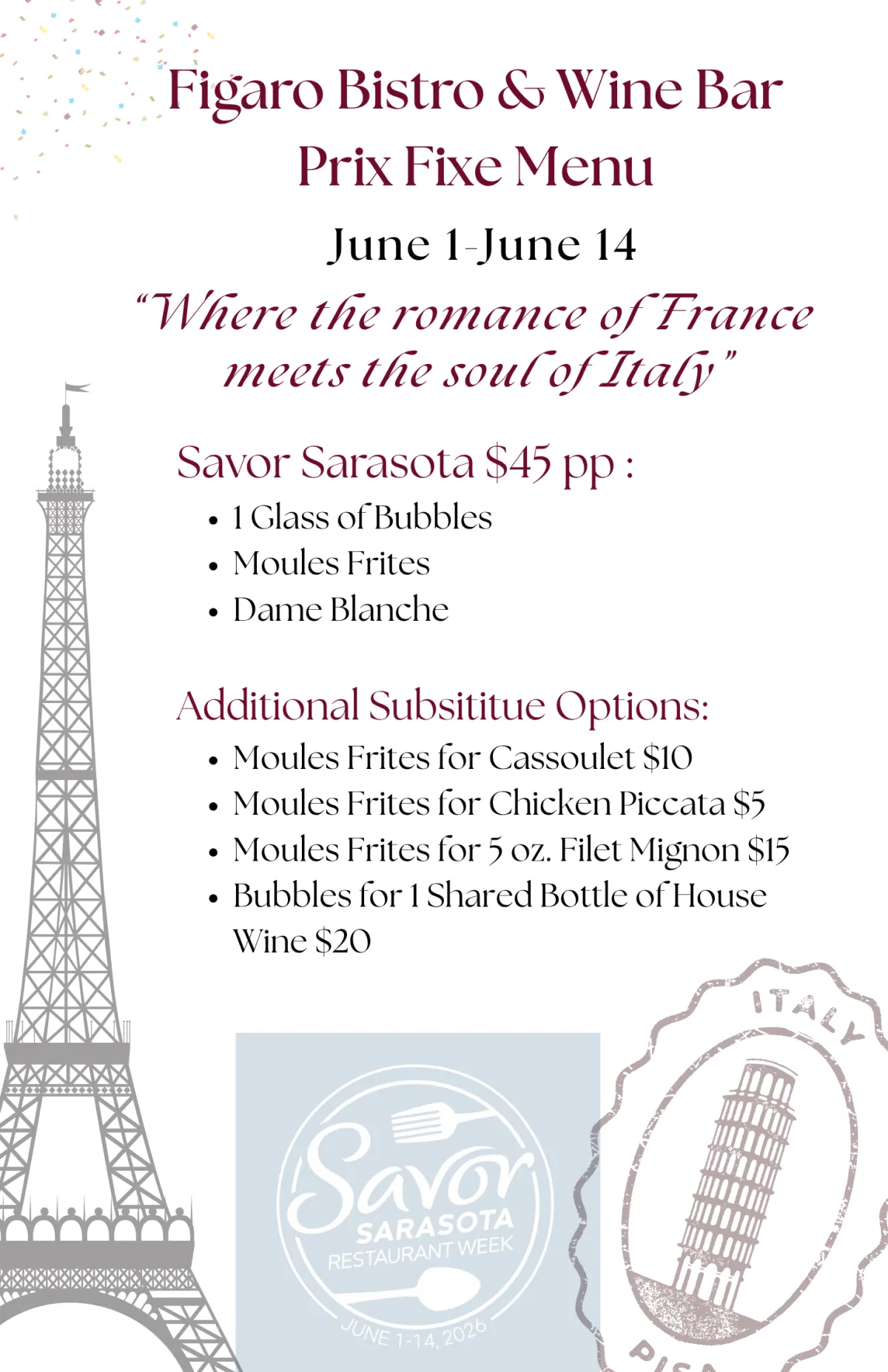 Fine French wine selection – Figaro Bistro menu