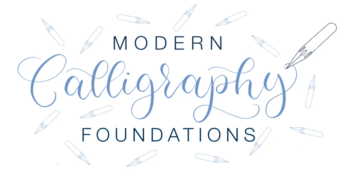 Modern Calligraphy worksheets with pointed pen, ink and a candle