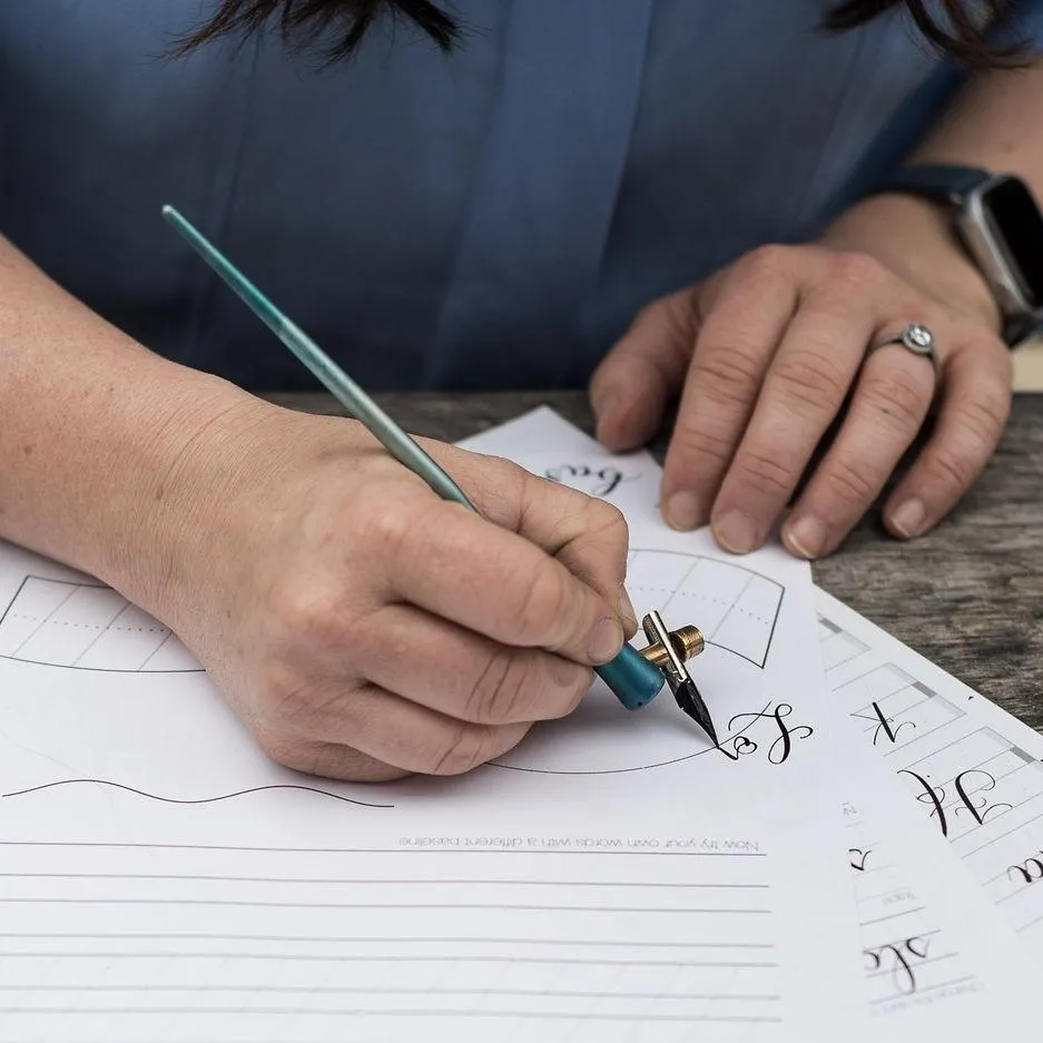 The Oxford Calligrapher at a brand activation event in John Lewis