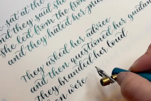 The Oxford Calligrapher at a brand activation event in John Lewis