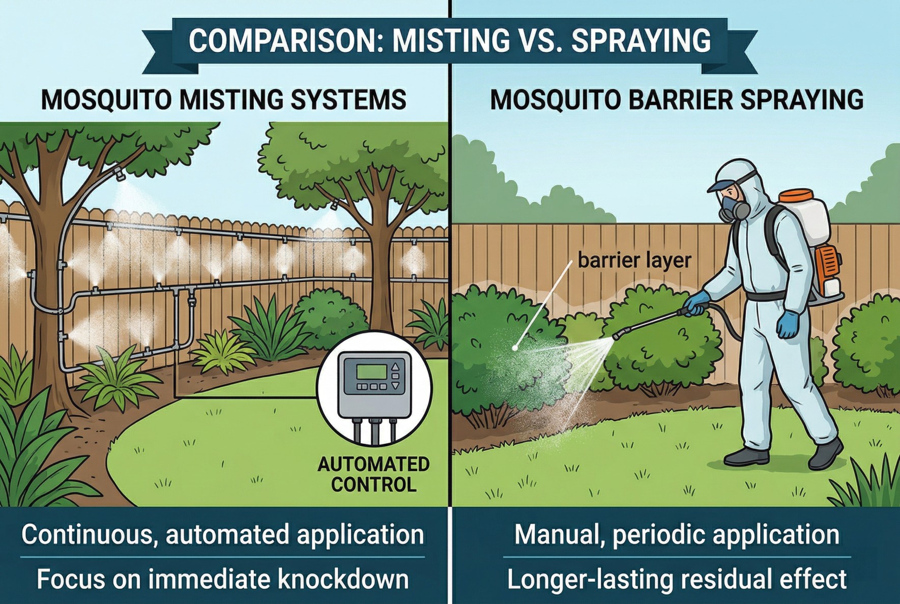 Misting systems vs. barrier spray: which is right for your Miami yard?
