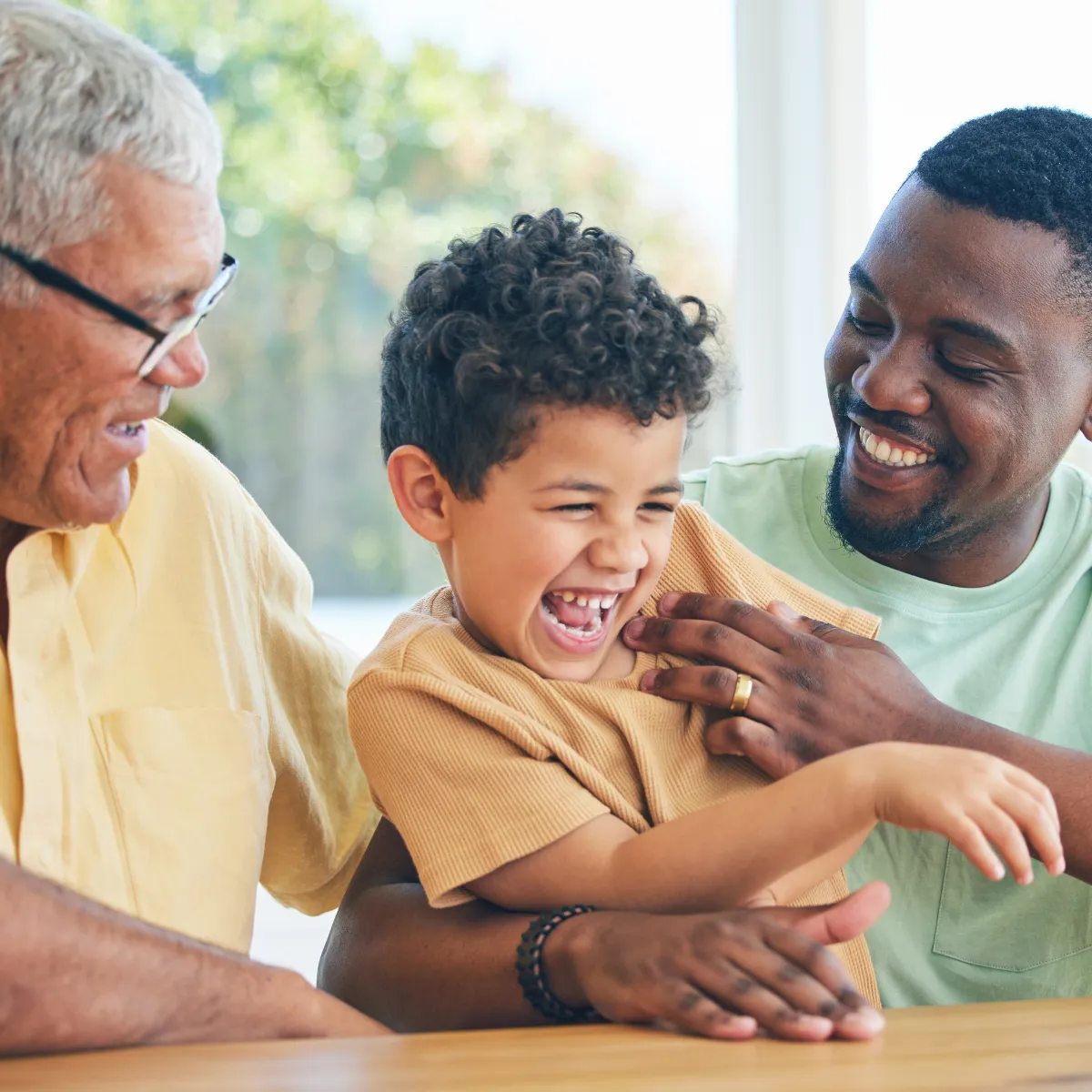 Man, son and father