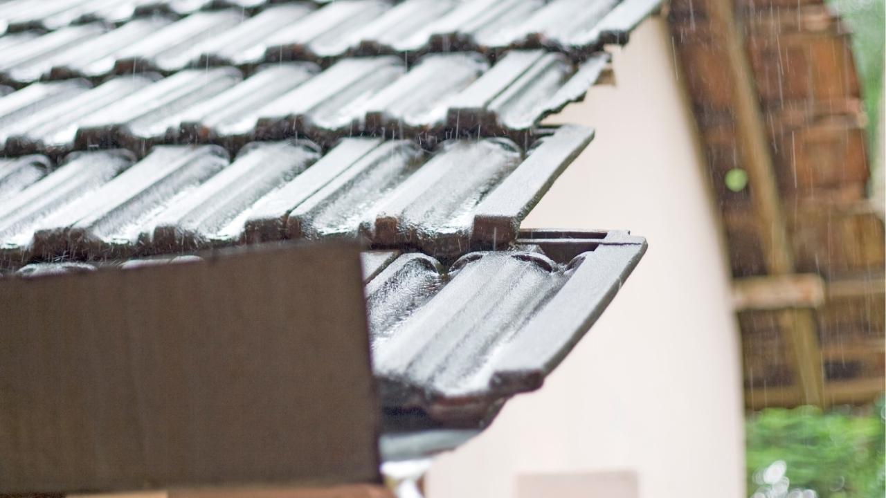 heavy rain damage on roof