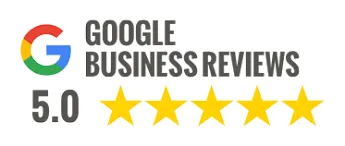 Google Business Reviews 5.0 rating with five yellow stars, representing high customer satisfaction for Ace Home Heating & Air Conditioning services.