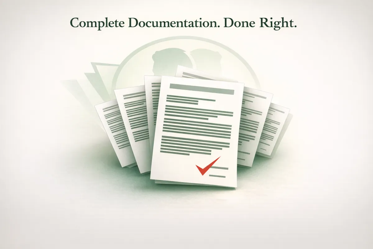 Several legal documents representing professional UNA paperwork preparation