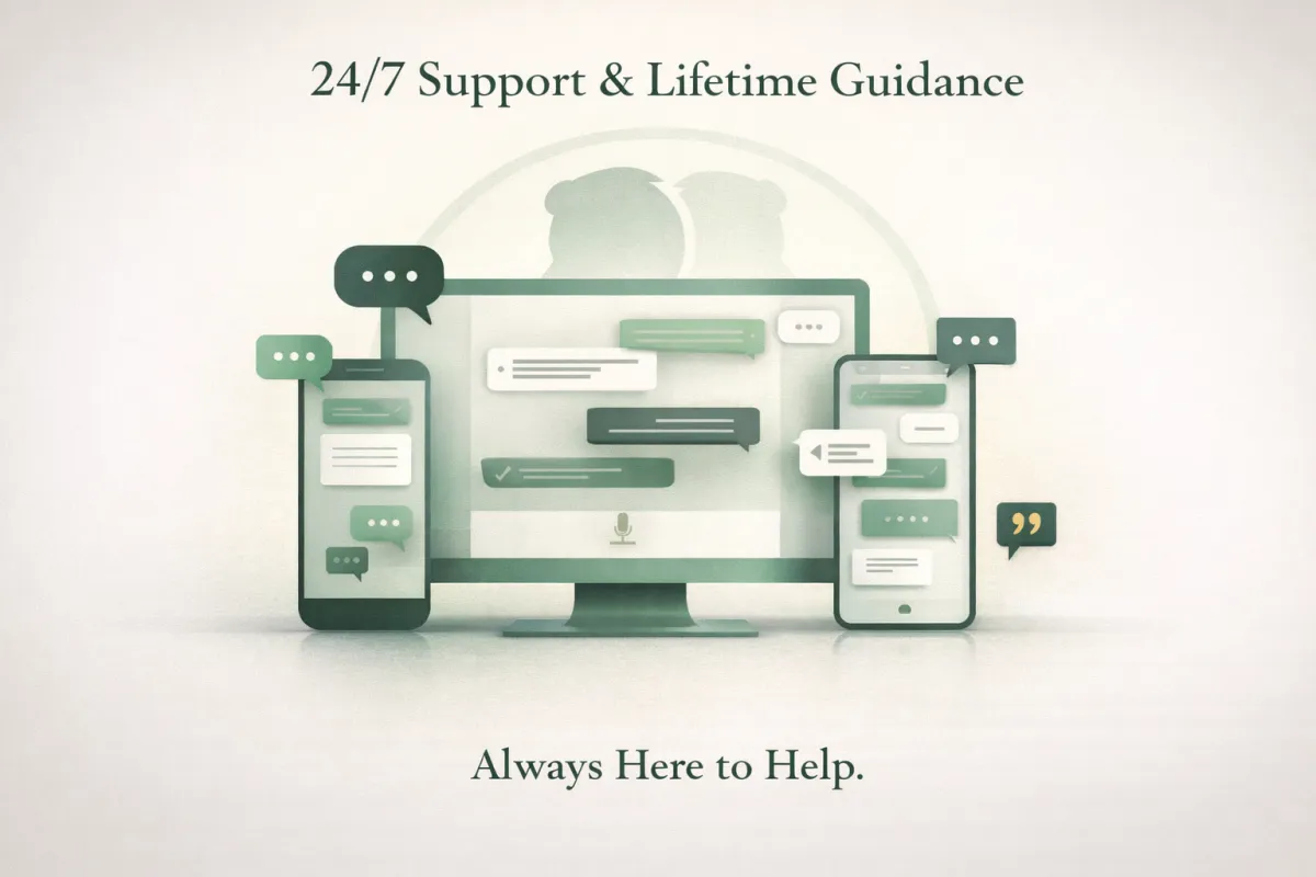 Vector illustration of people collaborating online for lifetime support services