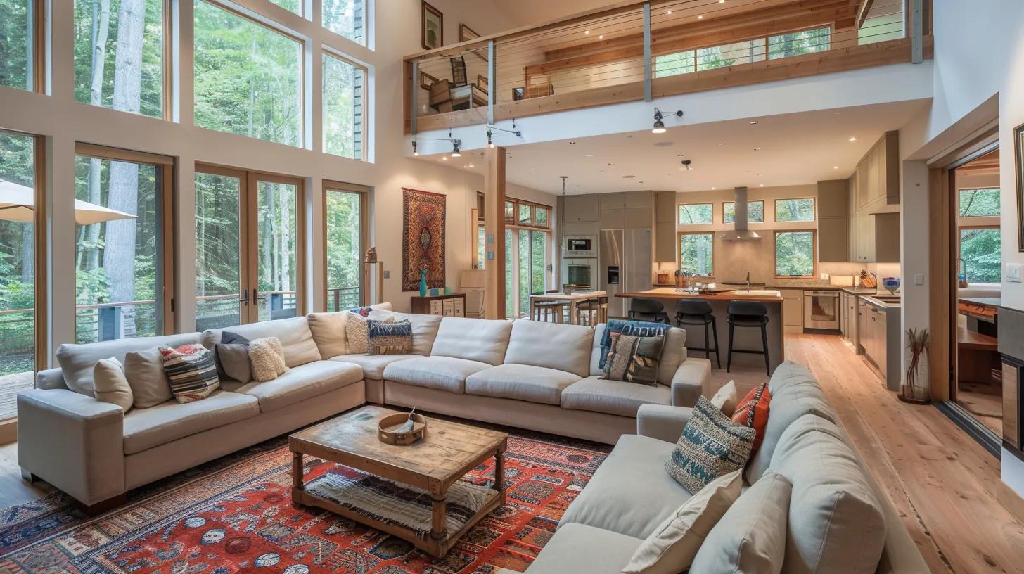 Renovated home with loft and sectional couch