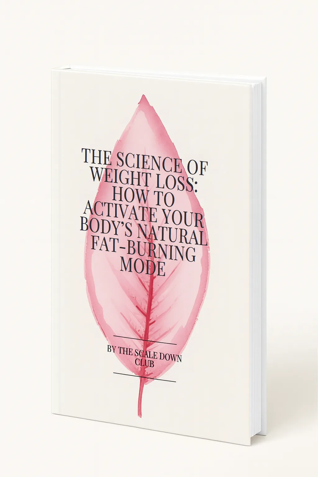 3D ebook mockup with a modern cover design featuring a fit woman stretching, surrounded by fresh fruits and a water bottle, set against a clean white background. The cover reads 'Ultimate Health Guide' in bold, energetic typography.