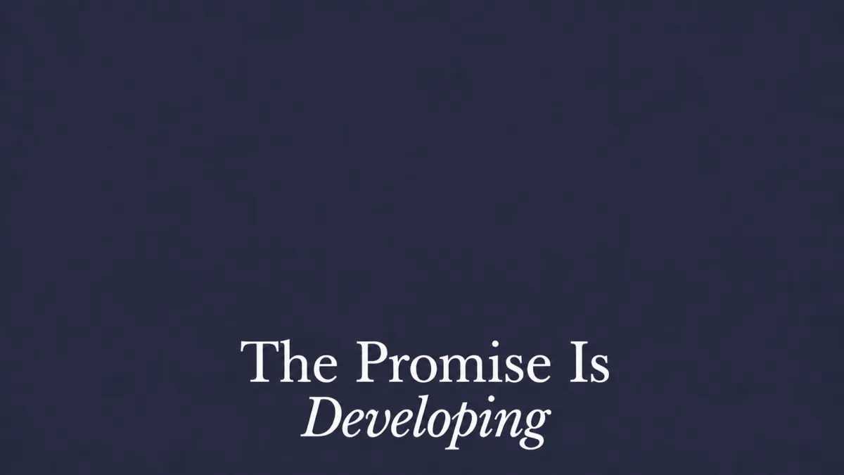 The Promise Is Developing title graphic