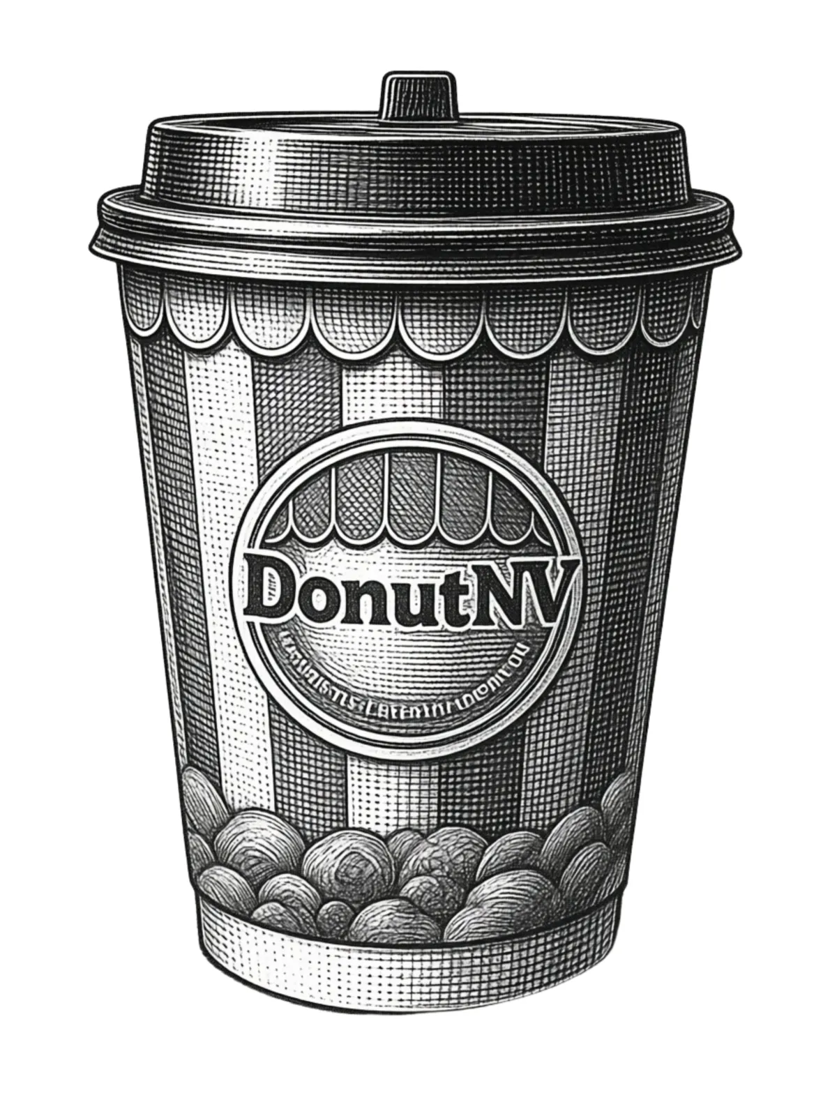 Specialty hot and iced coffee drinks served alongside warm donuts from the food truck