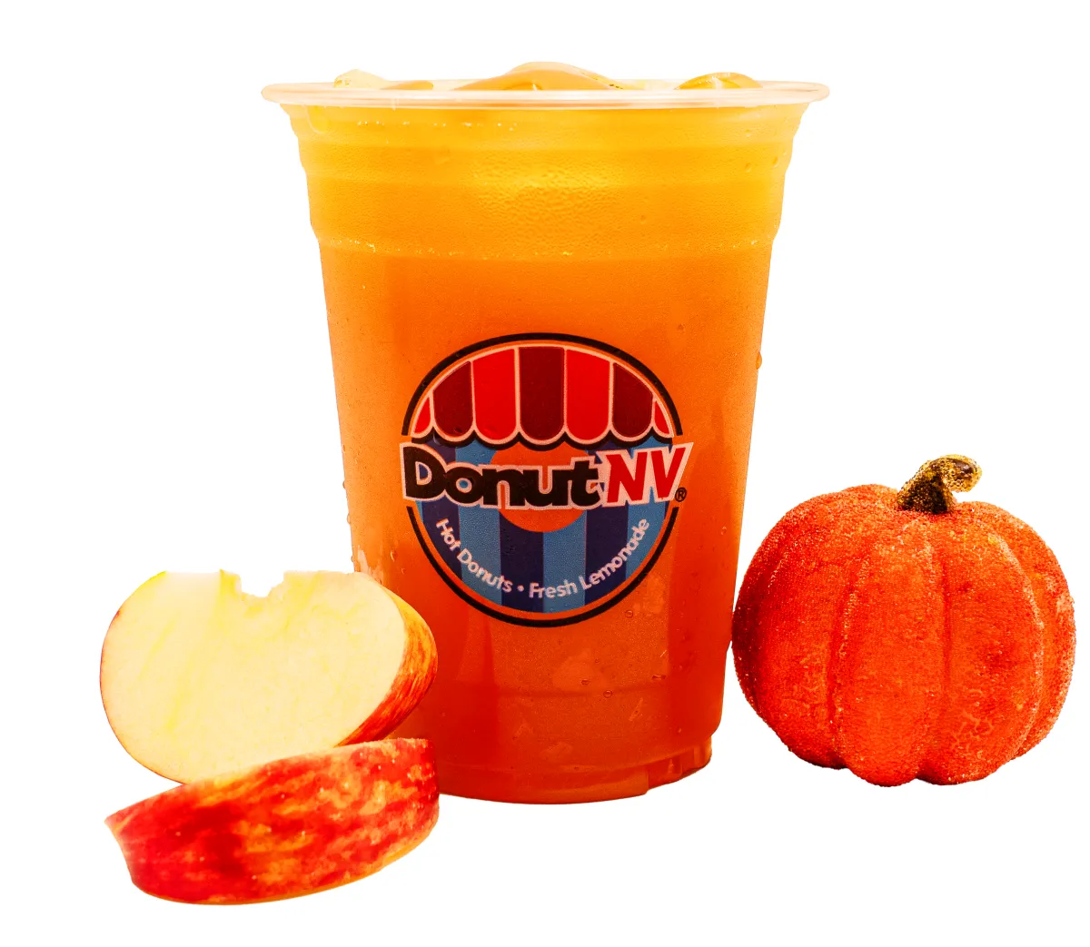 Cold spiced apple cider slushies served at a festive outdoor community event
