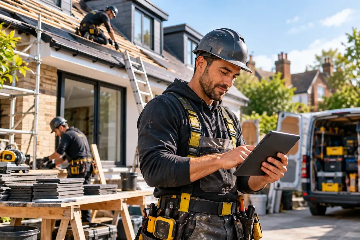 Contractor at building site