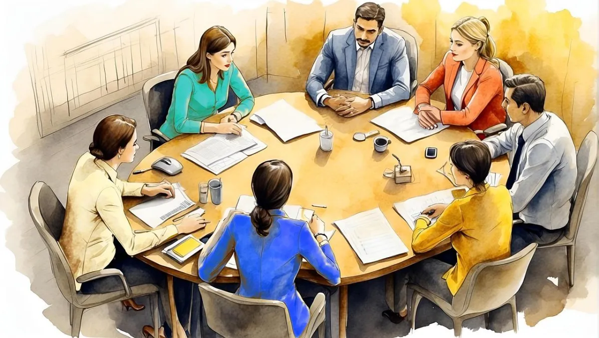 7 leaders working at a table