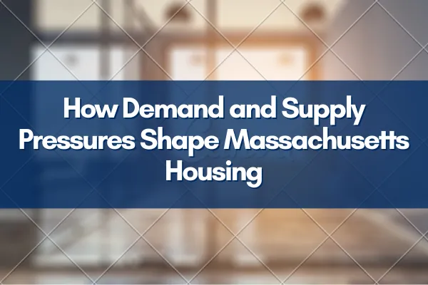 Massachusetts neighborhood with houses under a clear sky highlighting the competitive housing market.