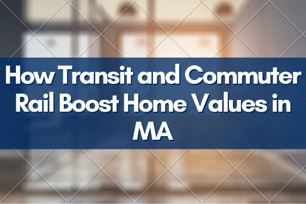 Massachusetts neighborhood near transit with homes and train station
