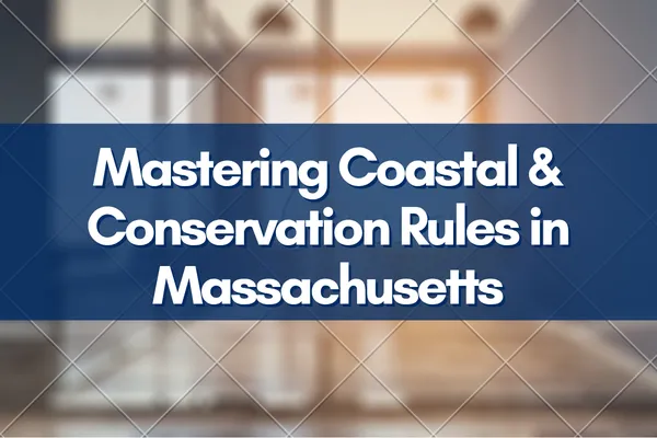 A scenic view of Massachusetts wetlands adjacent to residential property, illustrating conservation regulations.