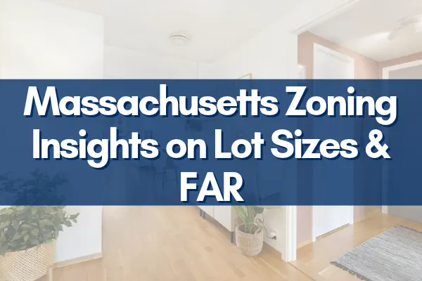 A Massachusetts residential neighborhood with backyard fencing and property lines, illustrating setbacks and lot coverage.