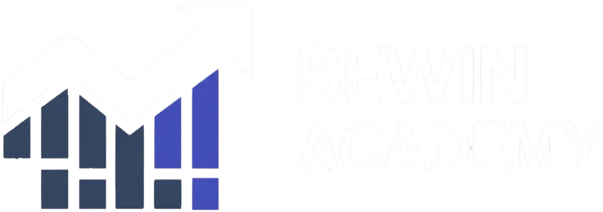 Logo moderne et élégant de BEWIN Academy, représentant une académie de trading professionnelle et innovante.