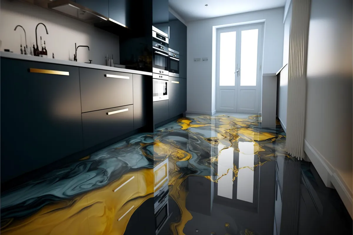 A wooden bench sitting under a pergoline covered in flowers