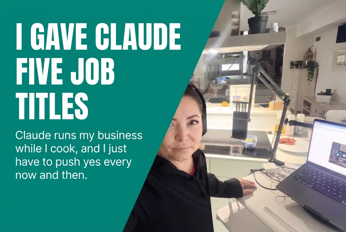 I gave Claude five job titles - Claude runs my business while I cook, and I just have to push yes every now and then