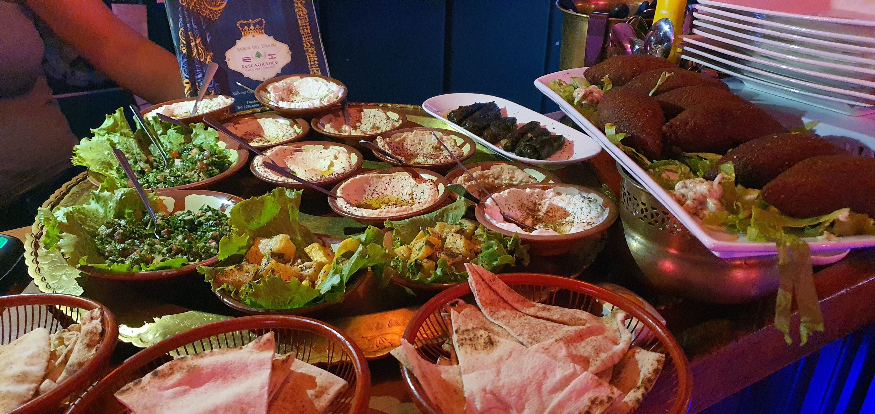 Lentil soup with accompaniments is ready to eat.