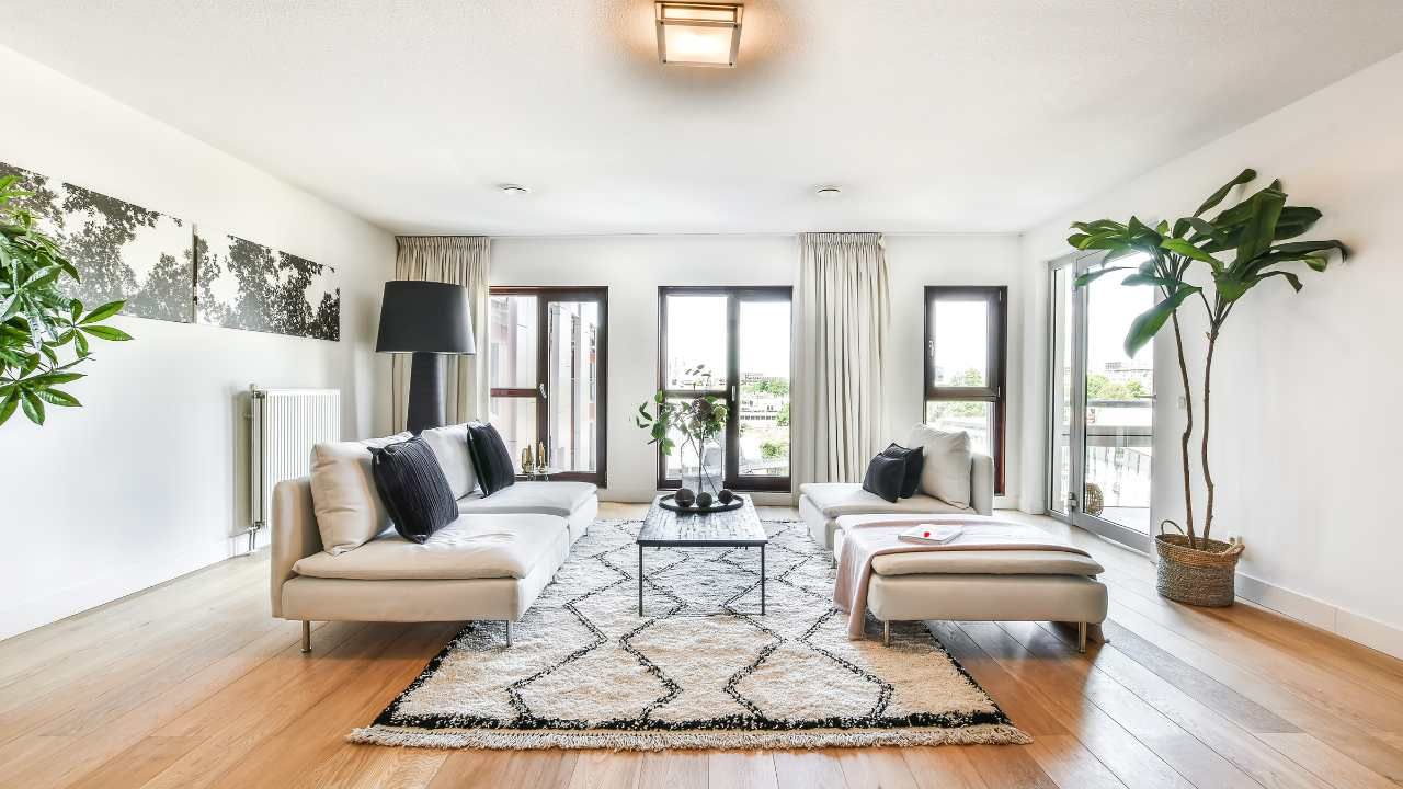 hardwood floors in high-traffic rooms