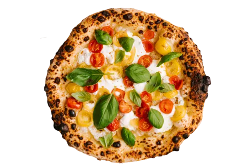 pizza on white ceramic plate
