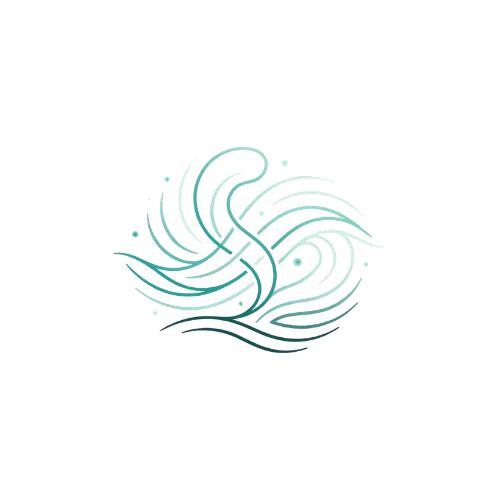 Illustration fluide représentant les vibrations sonores et l’apaisement du système nerveux