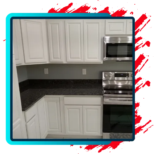 Before and after Cabinet Painting in DeSoto, TX kitchen update 