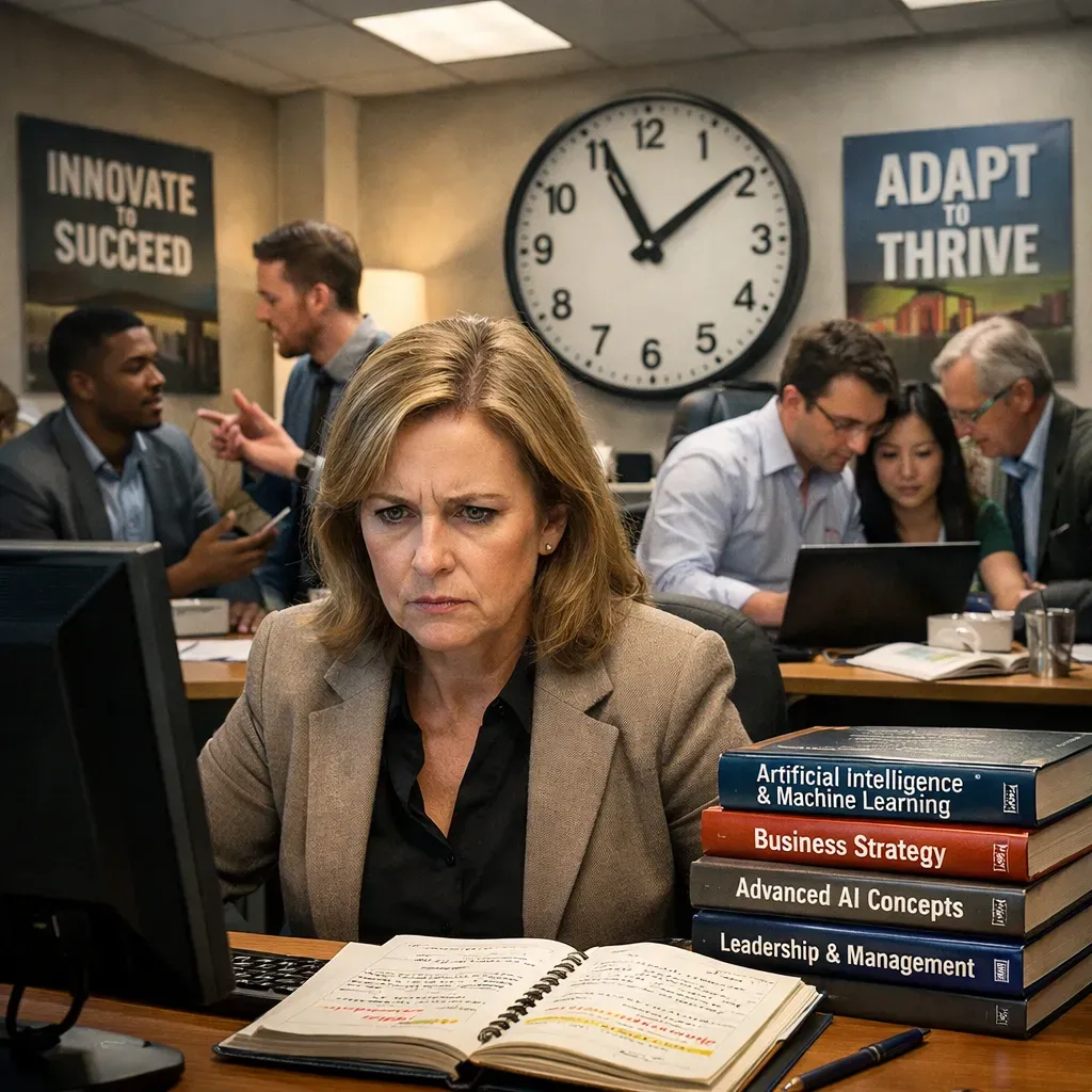 Woman sitting at desk staring at computer