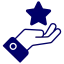 Icon of hand holding star